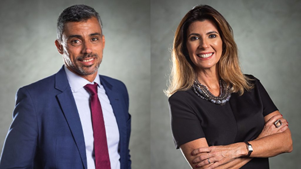 Arthur Mitke (responsável pela área de Sinistros, Operações, Atendimento e Clientes) e Márcia Wolff (CTO da AXA no Brasil) / Divulgação