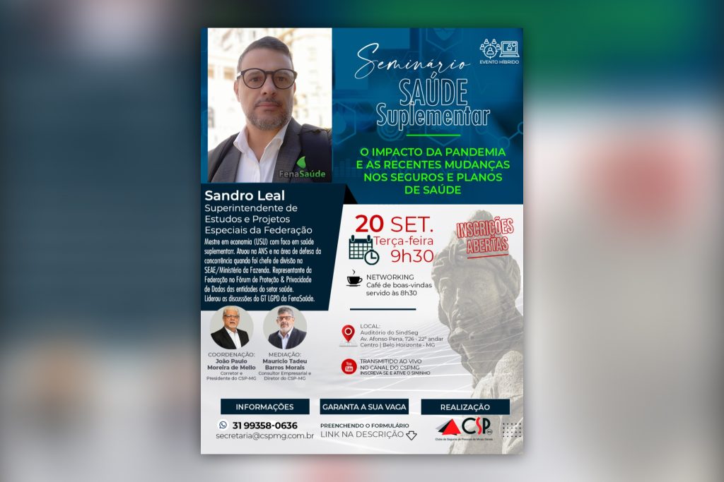 CSP-MG e FenaSaúde: faltam cinco dias para o Seminário Saúde Suplementar / Divulgação