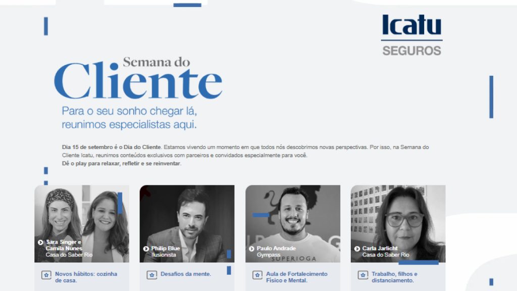 Icatu realiza Semana do Cliente com conteúdos exclusivos e digitais