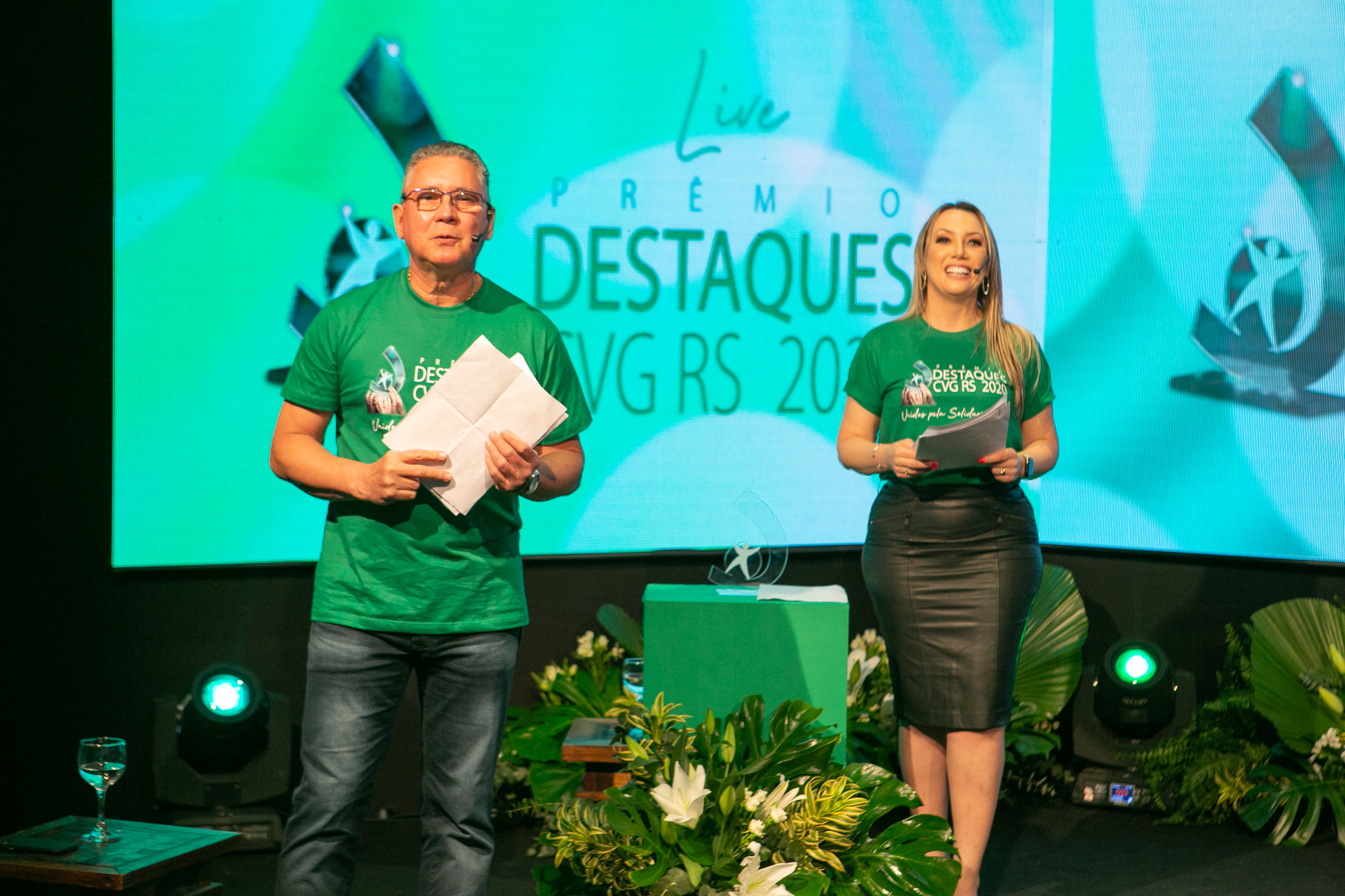 Clodomiro Dorneles, vice-presidente; e Andreia Araújo, presidente do CVG-RS / Foto: Salomão Cardoso/Divulgação