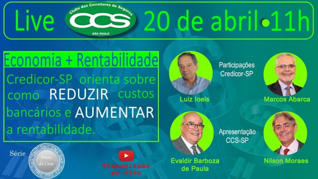 Sicoob Credicor-SP orienta corretores sobre economia e rentabilidade em live do CCS-SP / Divulgação