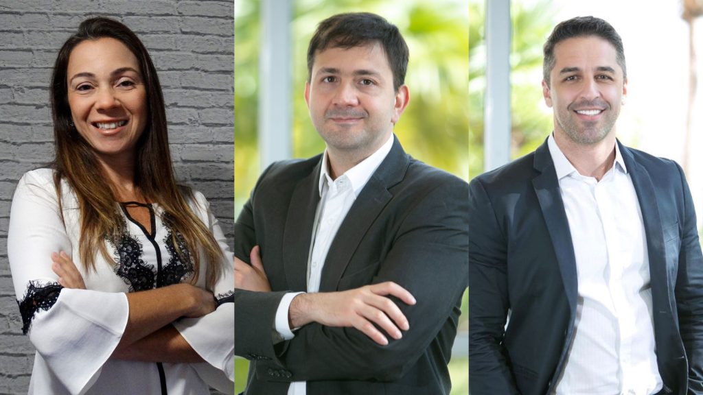 Aline Accacio é a nova gerente de Vida; Carlos Savarese é o novo Diretor Regional da seguradora em São Paulo; e Alexandre Barros é o novo Diretor Regional da Seguros Sura no Brasil / Divulgação