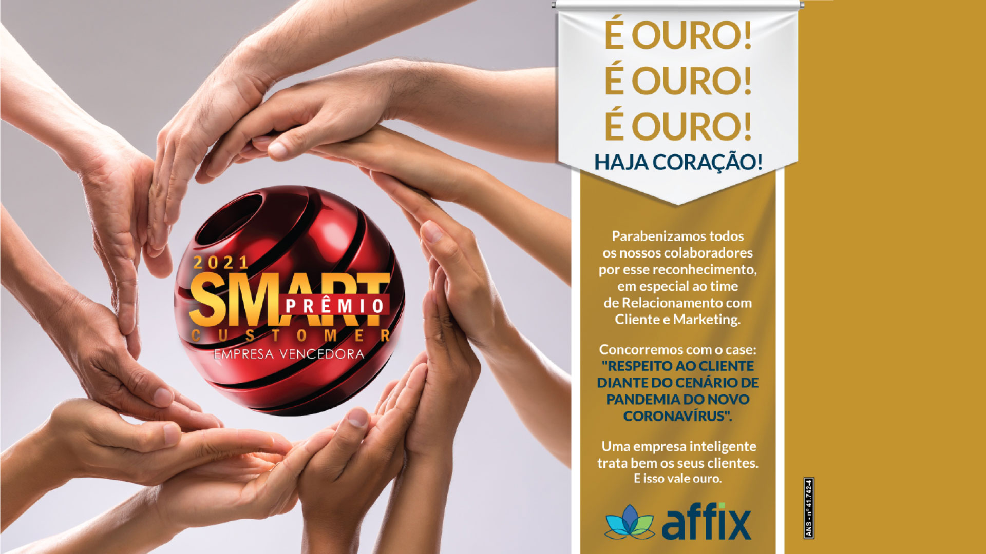 Affix é Ouro no Prêmio Smart Customer 2021 / Divulgação