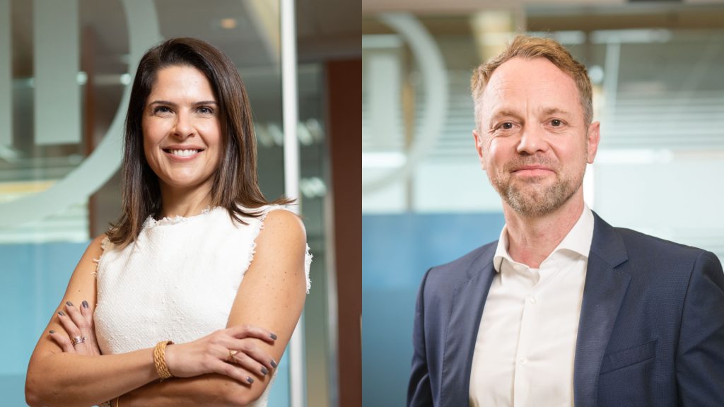 Karine Barros é diretora executiva de Negócios Corporativos e Saúde da Allianz Seguros; e Matthias Kuehn é diretor da Allianz Saúde / Divulgação