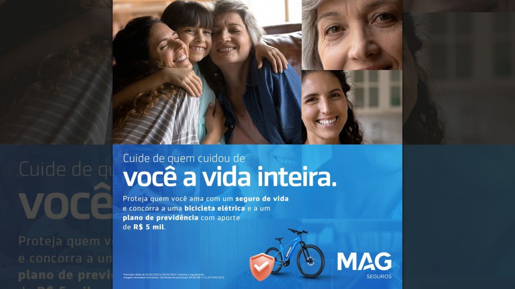MAG Seguros lança campanha promocional com sorteio de bicicleta elétrica e plano de previdência privada