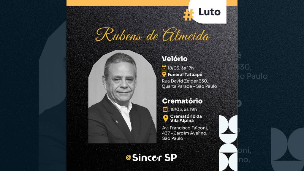 Falece Rubens de Almeida, corretor de seguros / Divulgação