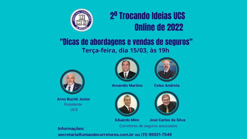 UCS apresenta dicas de abordagens e vendas de seguros no 2º Trocando Ideias Online de 2022 / Divulgação