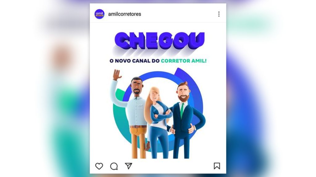 Amil lança perfil dedicado aos corretores de seguros no Instagram / Divulgação
