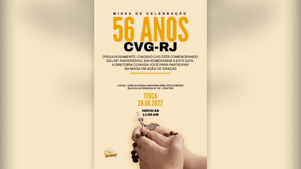 CVG-RJ celebra missa de 56 anos de fundação / Divulgação