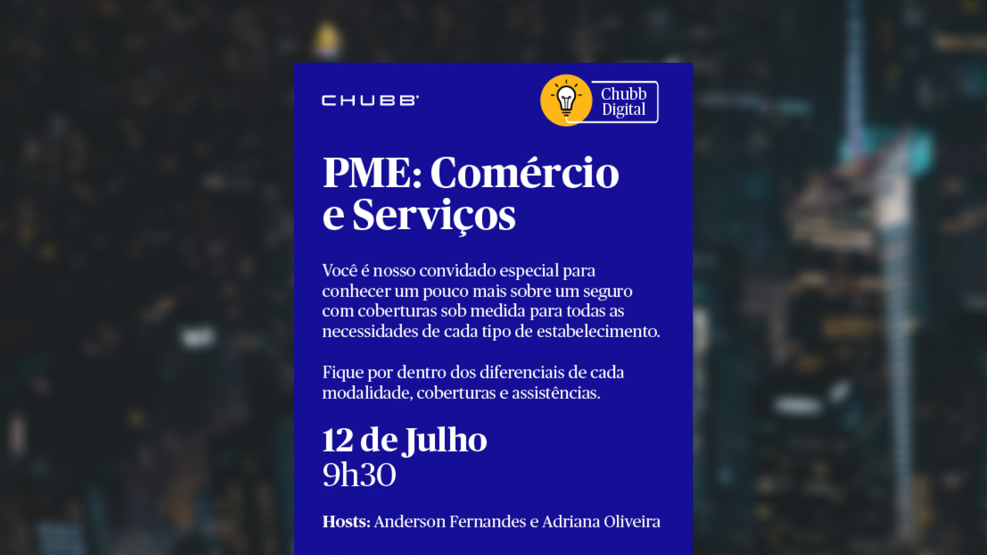 Chubb Digital apresenta soluções para PMEs em Comércio e Serviços / Divulgação