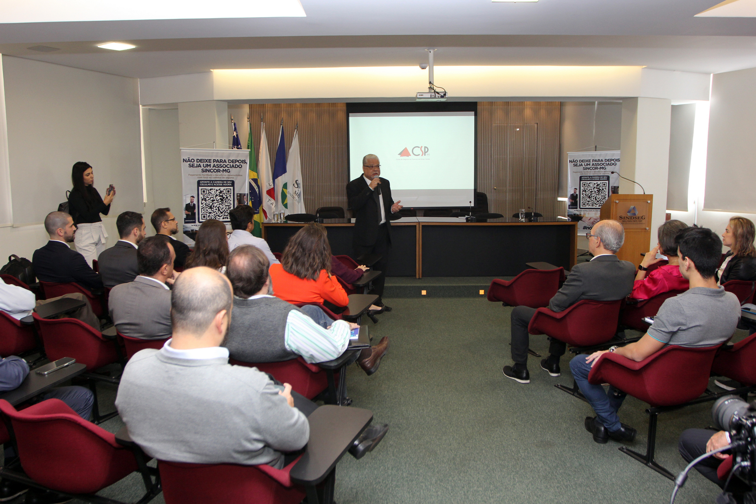 Presidente do CSP-MG faz a abertura do IX Workshop Conhecer para Proteger /  Foto: Arnaldo Athayde / Divulgação